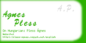agnes pless business card