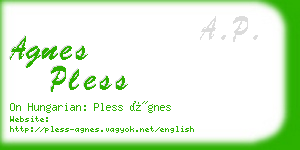 agnes pless business card